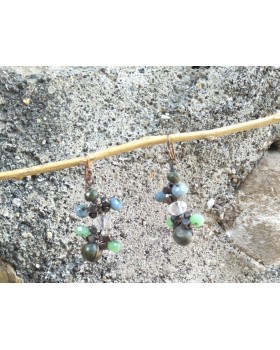 Alphabey's Melted Gemstone Gold Plated Oxidised Brass Drop Earrings For Women Alphabey's Melted Gemstone Gold Plated Oxidised Brass Drop Earrings For Women